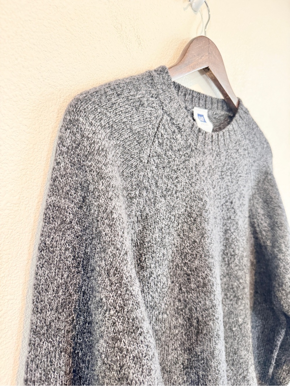 Vtg GAP Factory Shetland Wool Sweater Grunge Normcore Grandpa Core Gray M H46 - Picture 3 of 8